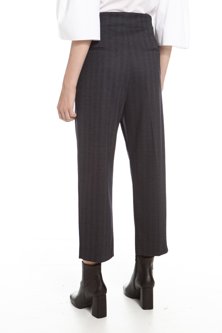 Pantaloni cropped in chevron Fashion Market Pantaloni cropped in chevron Fashion Market