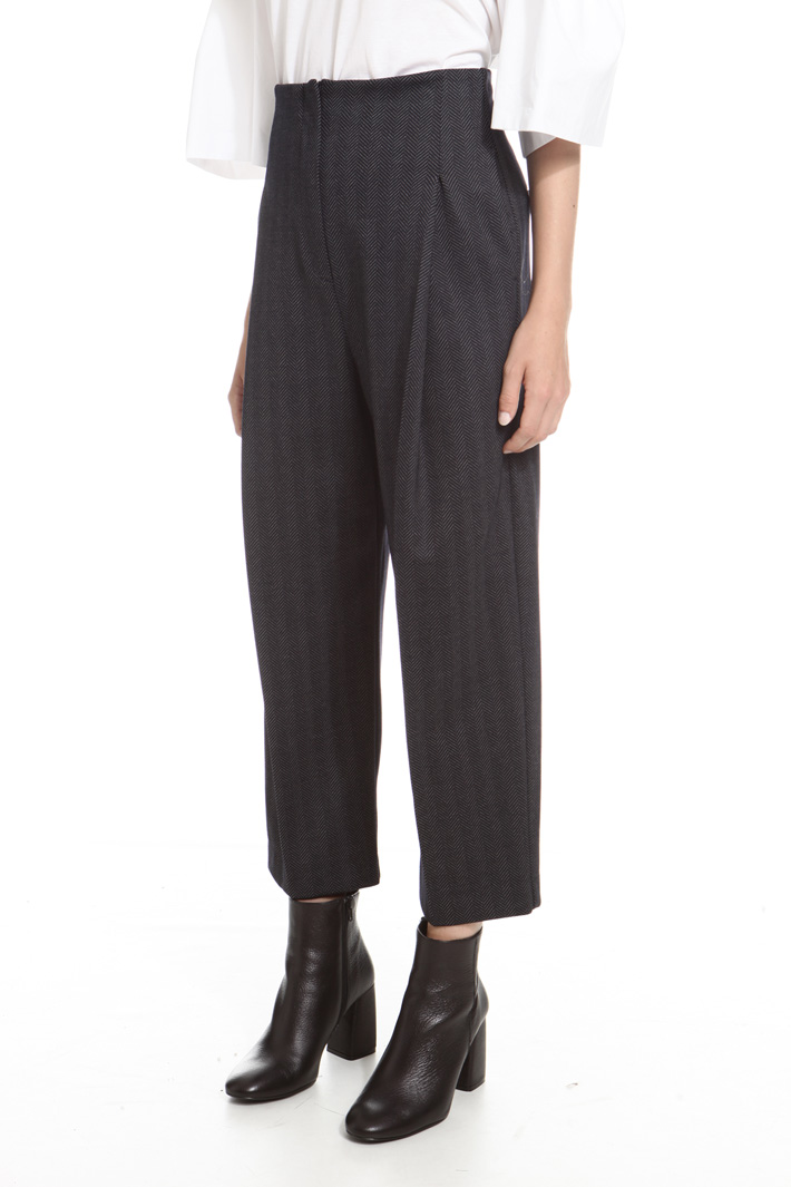 Pantaloni cropped in chevron Fashion Market Pantaloni cropped in chevron Fashion Market