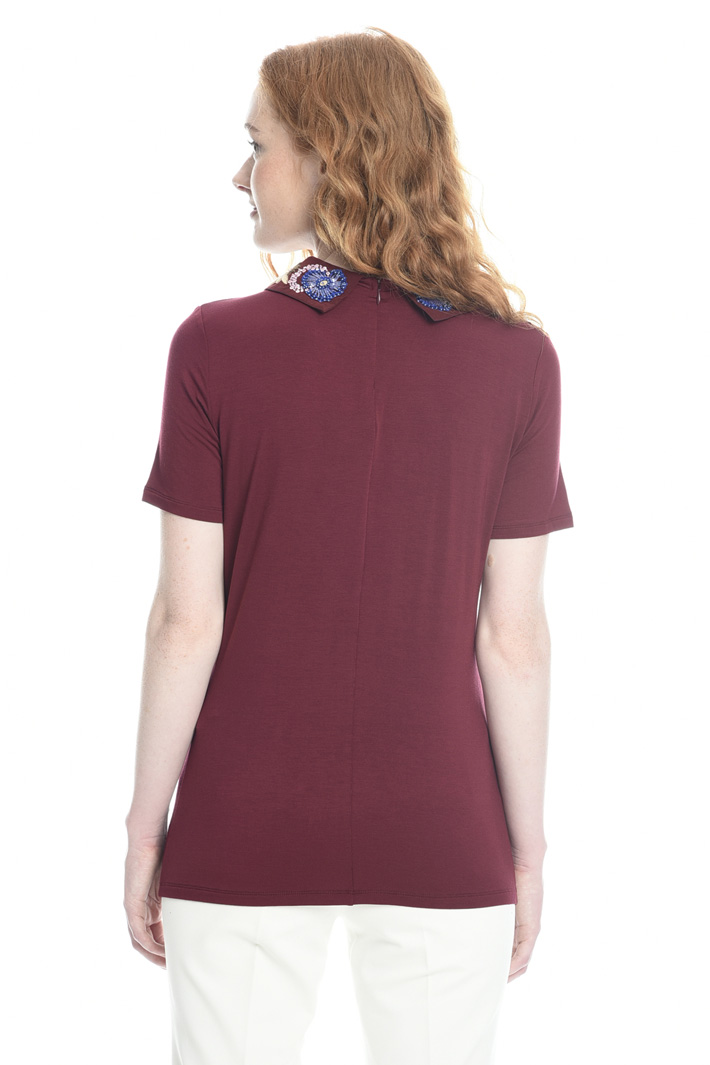 T-shirt con colletto ricamato Fashion Market T-shirt con colletto ricamato Fashion Market