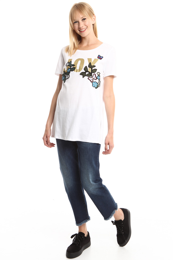 T-shirt con stampa glitter Fashion Market T-shirt con stampa glitter Fashion Market