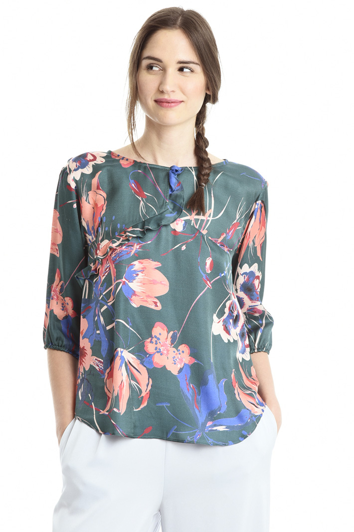 Blusa in raso stampato Fashion Market Blusa in raso stampato Fashion Market