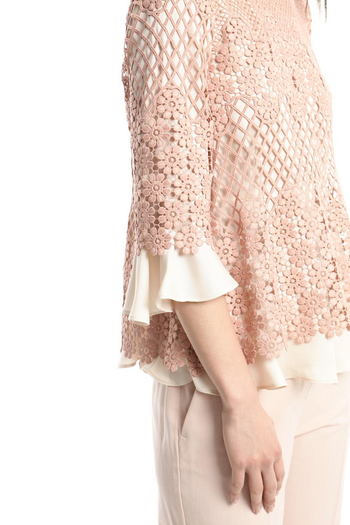 Casacca in twill e pizzo Fashion Market Casacca in twill e pizzo Fashion Market