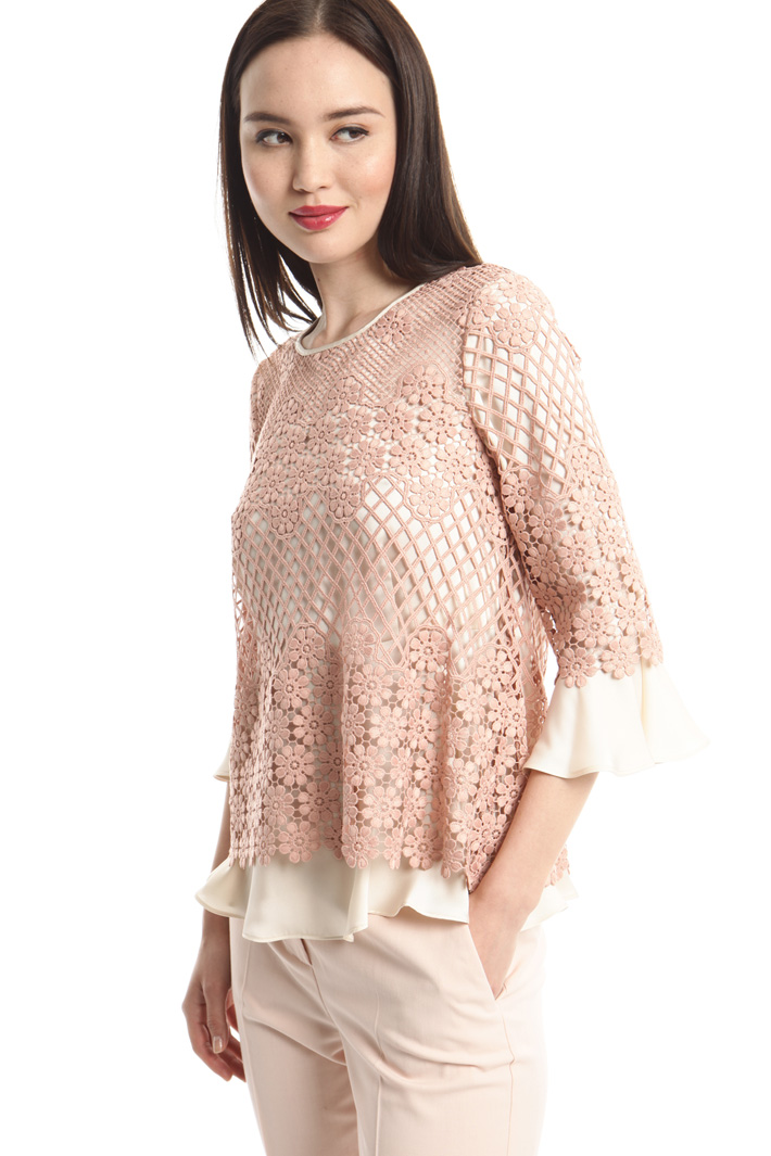 Casacca in twill e pizzo Fashion Market Casacca in twill e pizzo Fashion Market