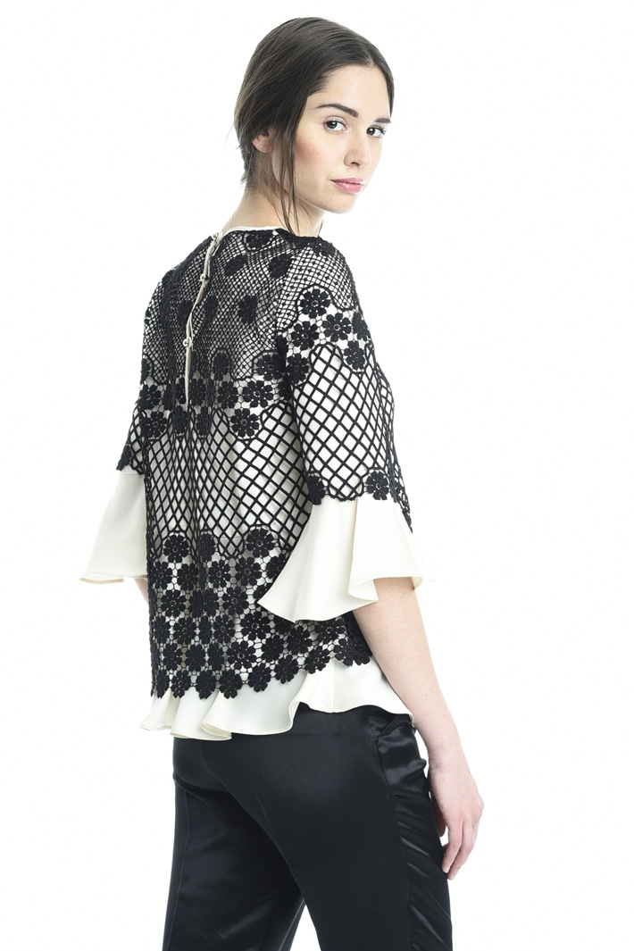 Casacca in twill e pizzo Fashion Market Casacca in twill e pizzo Fashion Market