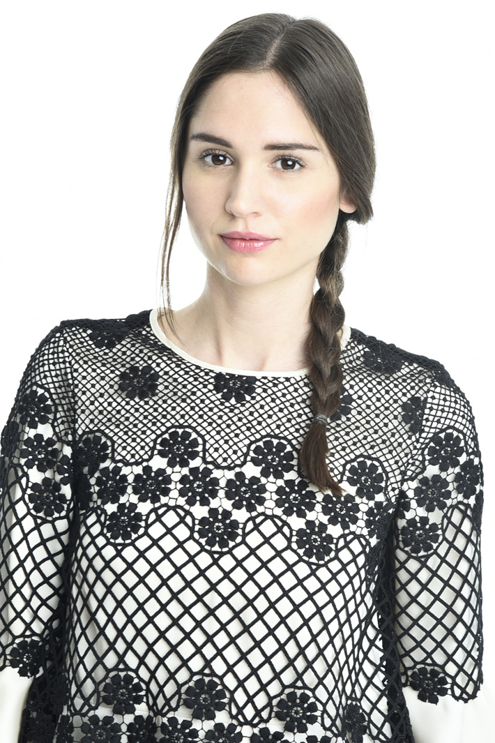 Casacca in twill e pizzo Fashion Market Casacca in twill e pizzo Fashion Market