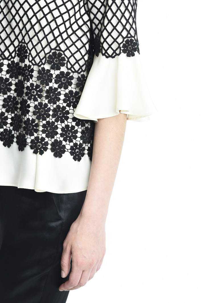 Casacca in twill e pizzo Fashion Market Casacca in twill e pizzo Fashion Market