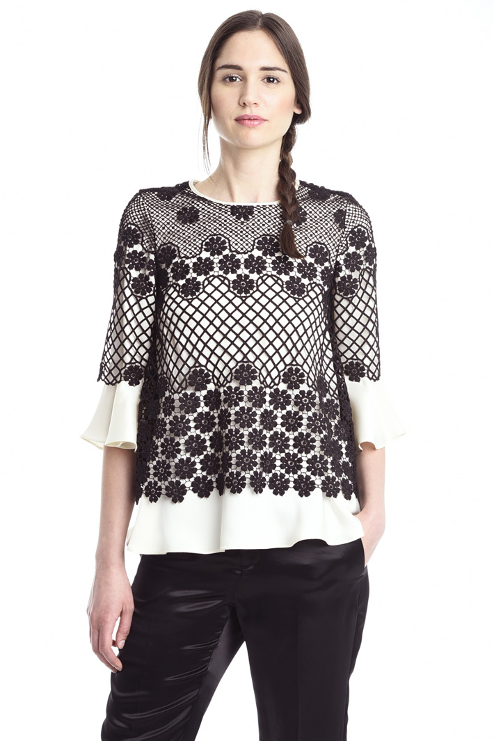 Casacca in twill e pizzo Fashion Market Casacca in twill e pizzo Fashion Market