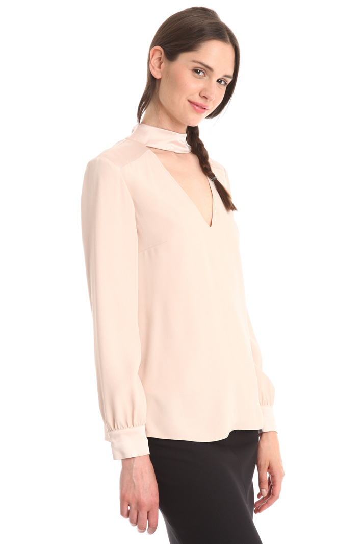 Blusa in crepe enver satin Fashion Market Blusa in crepe enver satin Fashion Market
