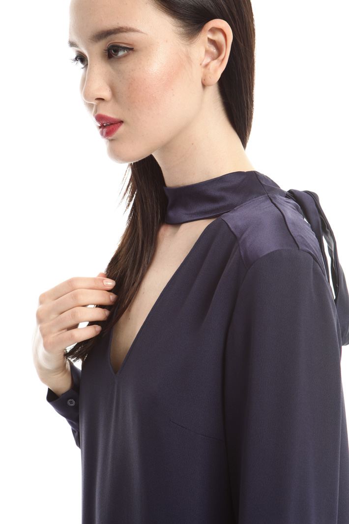 Blusa in crepe enver satin Fashion Market Blusa in crepe enver satin Fashion Market