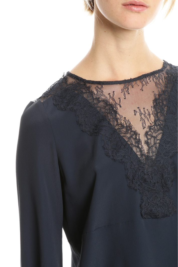 Blusa in crepe e pizzo Fashion Market Blusa in crepe e pizzo Fashion Market