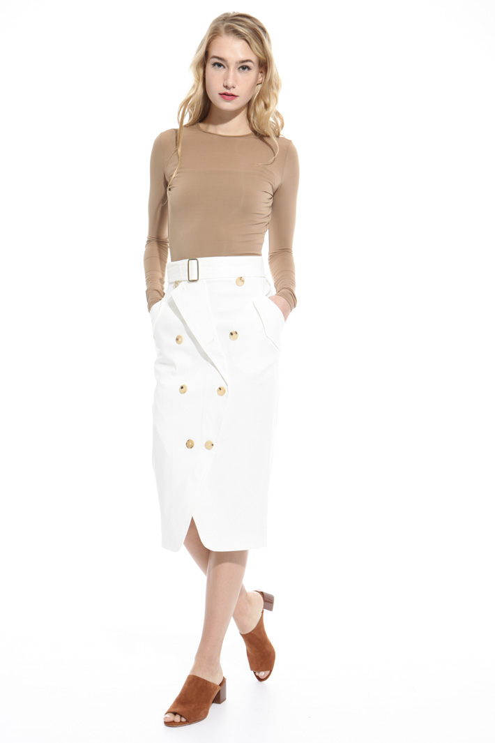 Gonna in gabardina con bottoni Fashion Market Gonna in gabardina con bottoni Fashion Market