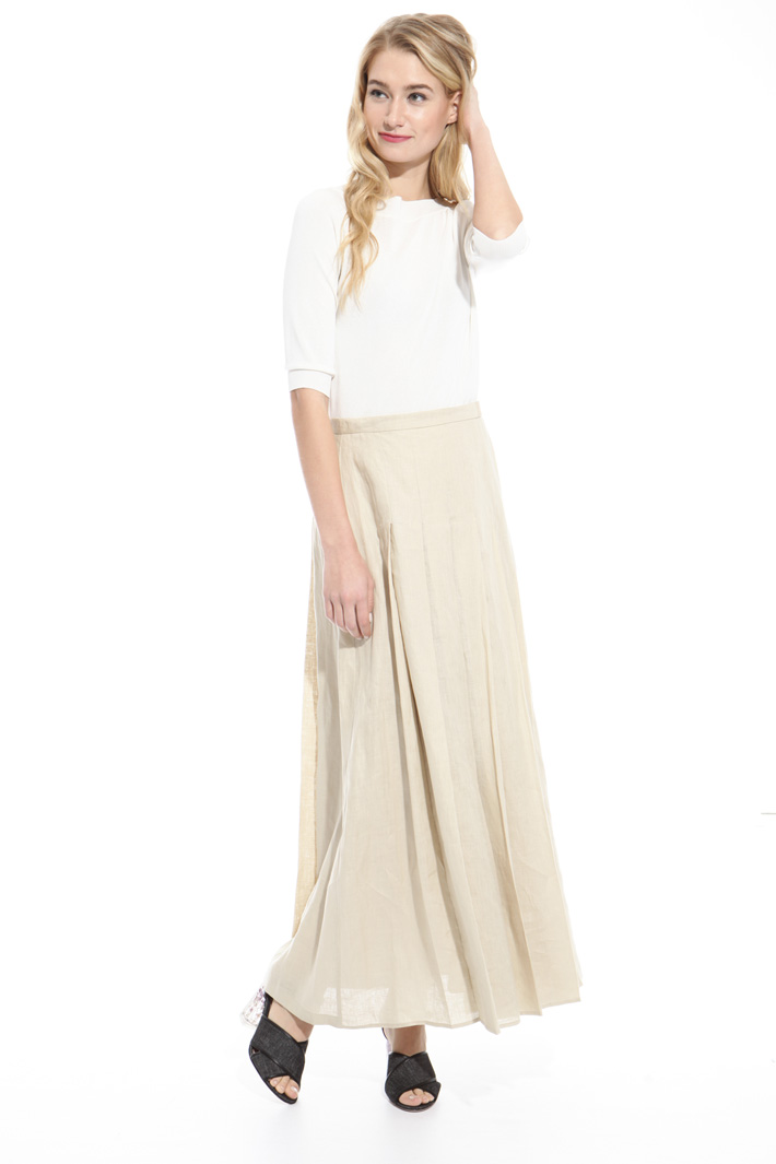 Gonna a pieghe in puro lino Fashion Market Gonna a pieghe in puro lino Fashion Market
