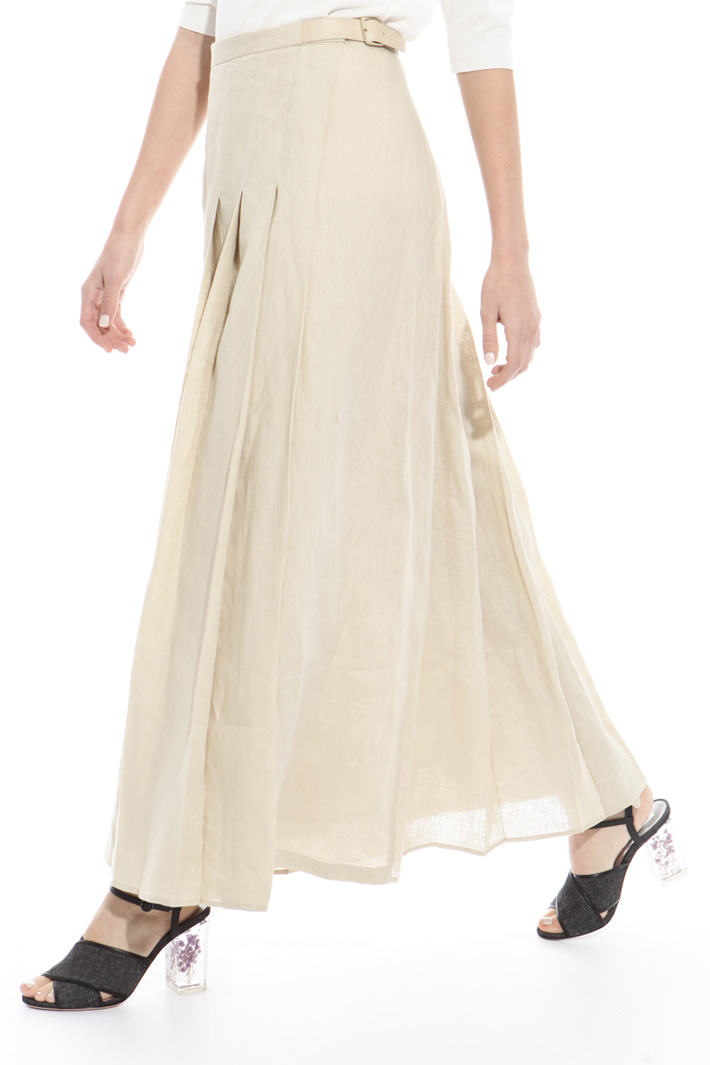 Gonna a pieghe in puro lino Fashion Market Gonna a pieghe in puro lino Fashion Market