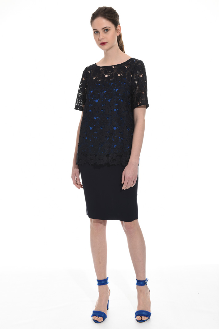 Casacca in macramé e crepe Fashion Market Casacca in macramé e crepe Fashion Market