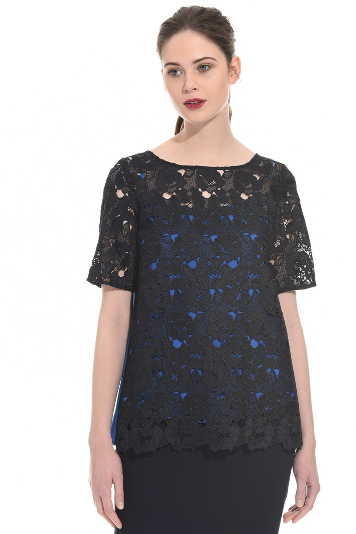 Casacca in macramé e crepe Fashion Market Casacca in macramé e crepe Fashion Market