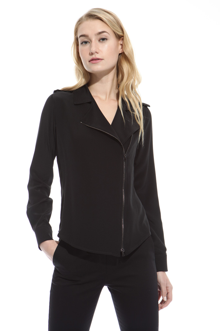 Camicia in seta con zip Fashion Market Camicia in seta con zip Fashion Market