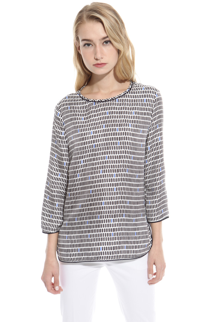 Blusa in twill stampato Fashion Market Blusa in twill stampato Fashion Market