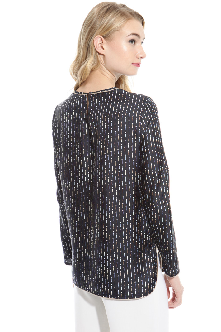 Blusa in twill stampato Fashion Market Blusa in twill stampato Fashion Market