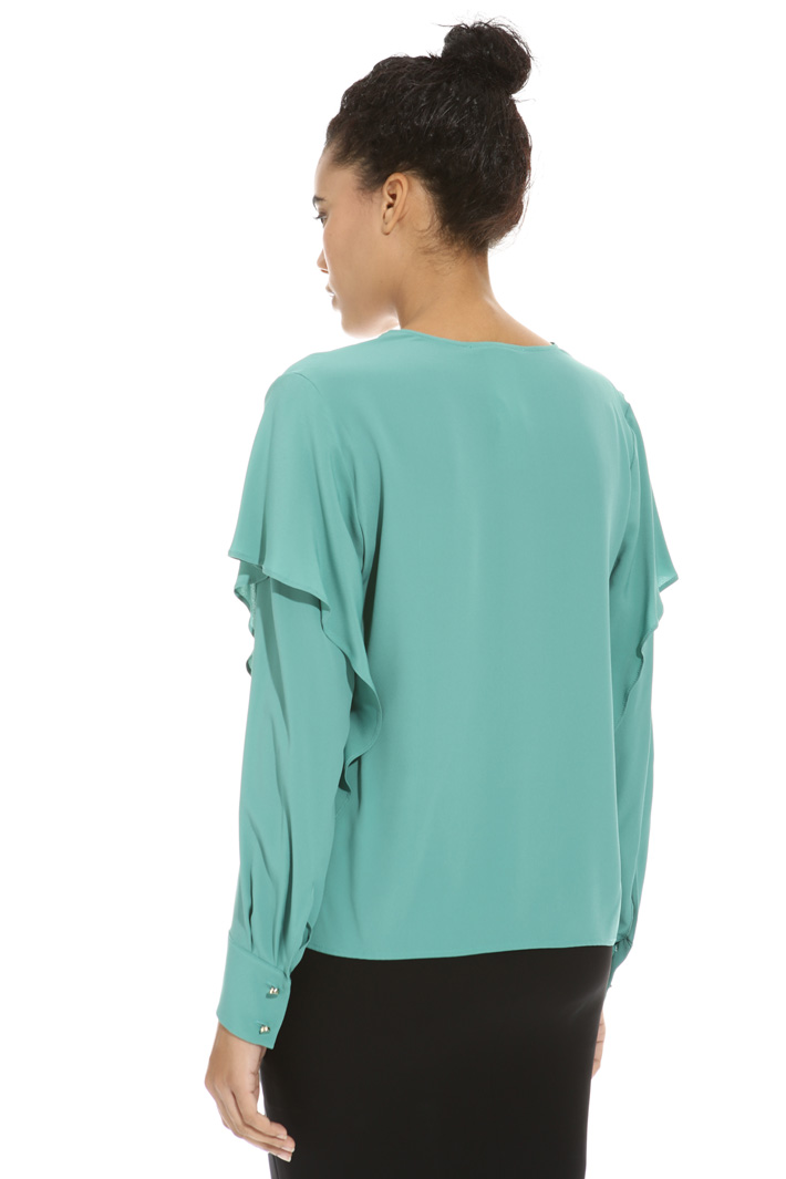 Blusa in crepe con volant Fashion Market Blusa in crepe con volant Fashion Market