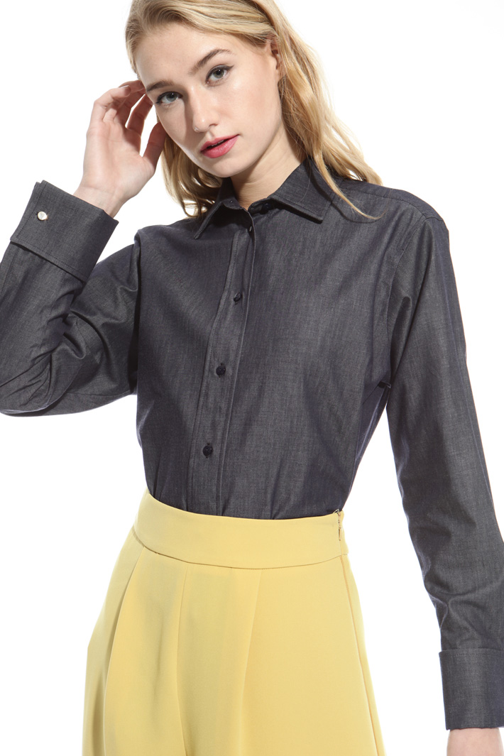 Camicia denim di puro cotone Fashion Market Camicia denim di puro cotone Fashion Market