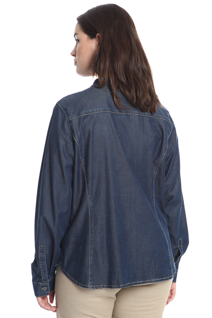 Camicia in denim con ruches Fashion Market Camicia in denim con ruches Fashion Market