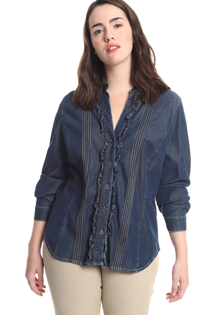 Camicia in denim con ruches Fashion Market Camicia in denim con ruches Fashion Market