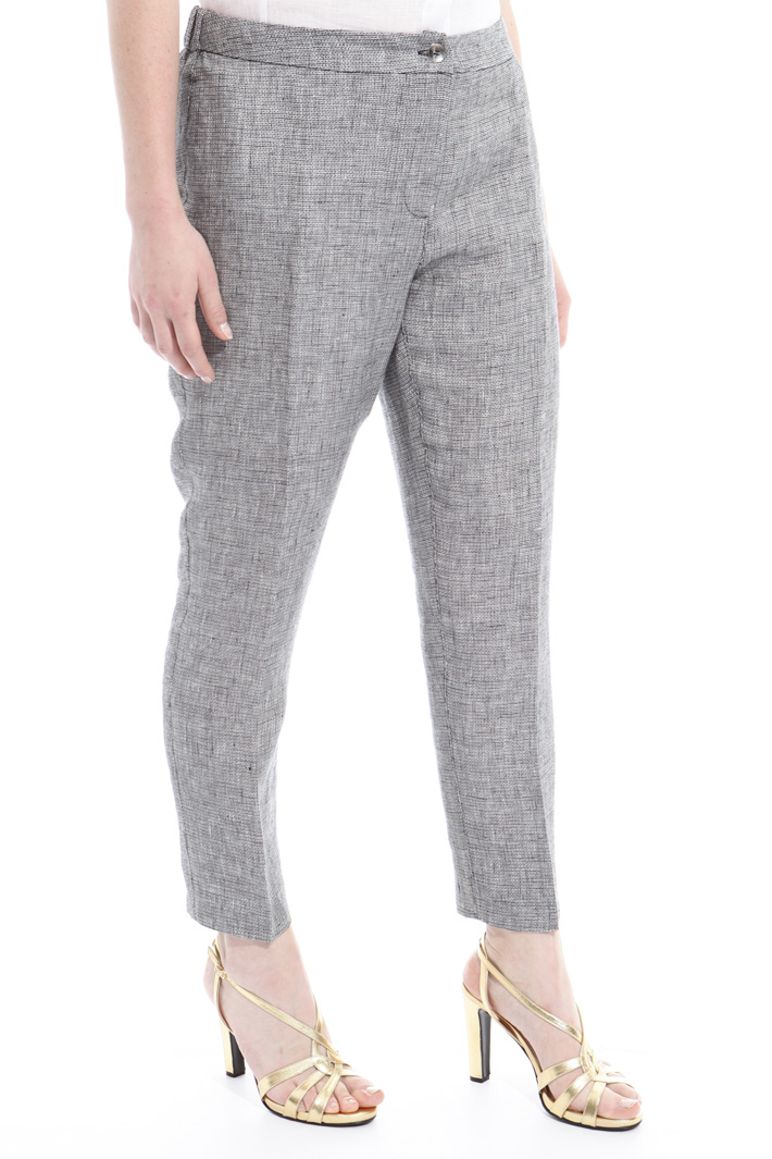 Pantaloni in lino tinto filo Fashion Market Pantaloni in lino tinto filo Fashion Market