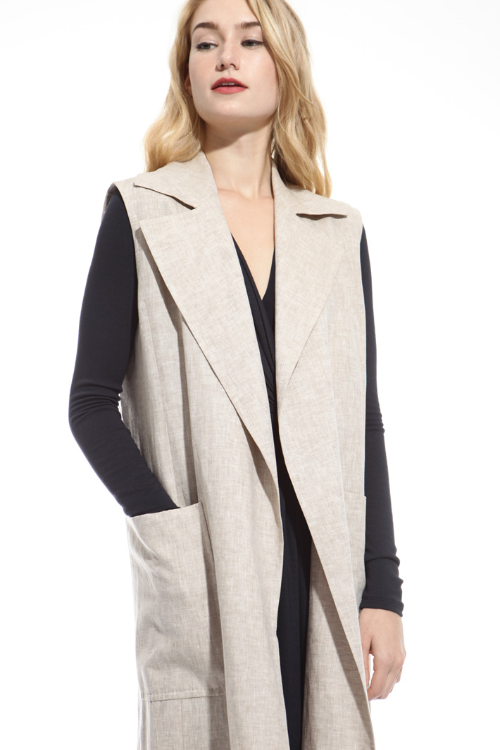 Gilet lungo in lino Fashion Market Gilet lungo in lino Fashion Market