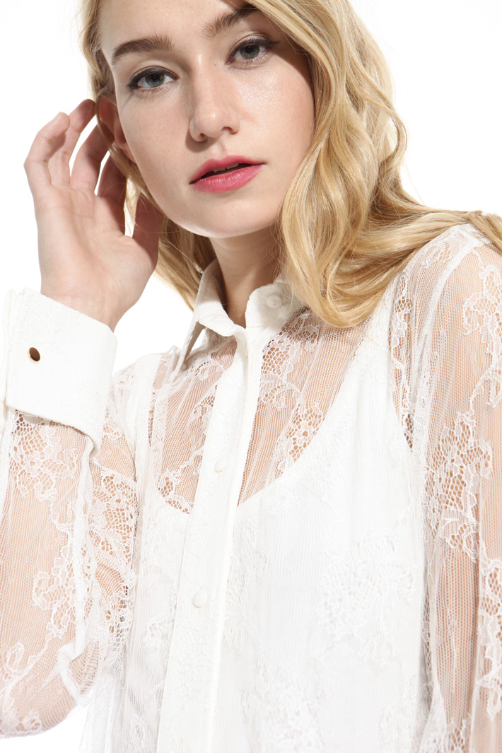 Camicia in pizzo chantilly Fashion Market Camicia in pizzo chantilly Fashion Market