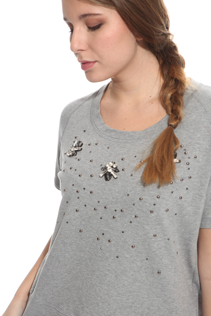 T-shirt in felpata con strass Fashion Market T-shirt in felpata con strass Fashion Market
