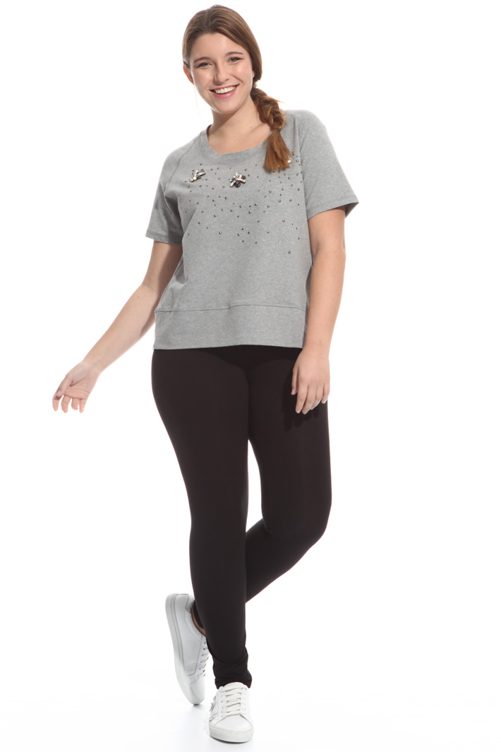 T-shirt in felpata con strass Fashion Market T-shirt in felpata con strass Fashion Market