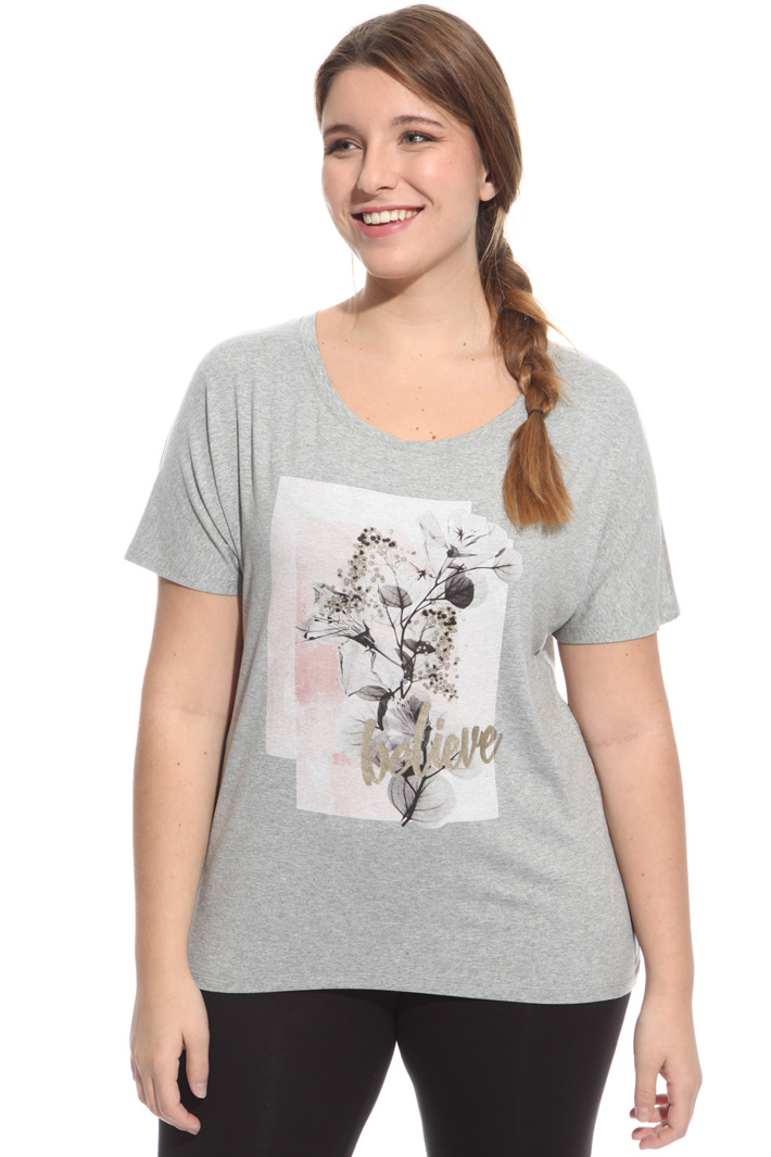 T-shirt con stampa e borchie Fashion Market T-shirt con stampa e borchie Fashion Market