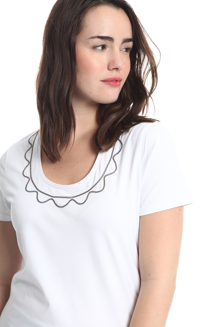 T-shirt con perline ricamate Fashion Market T-shirt con perline ricamate Fashion Market