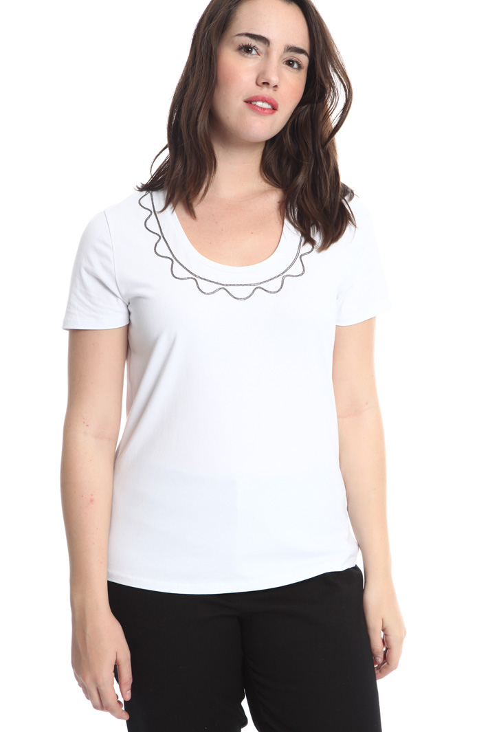T-shirt con perline ricamate Fashion Market T-shirt con perline ricamate Fashion Market