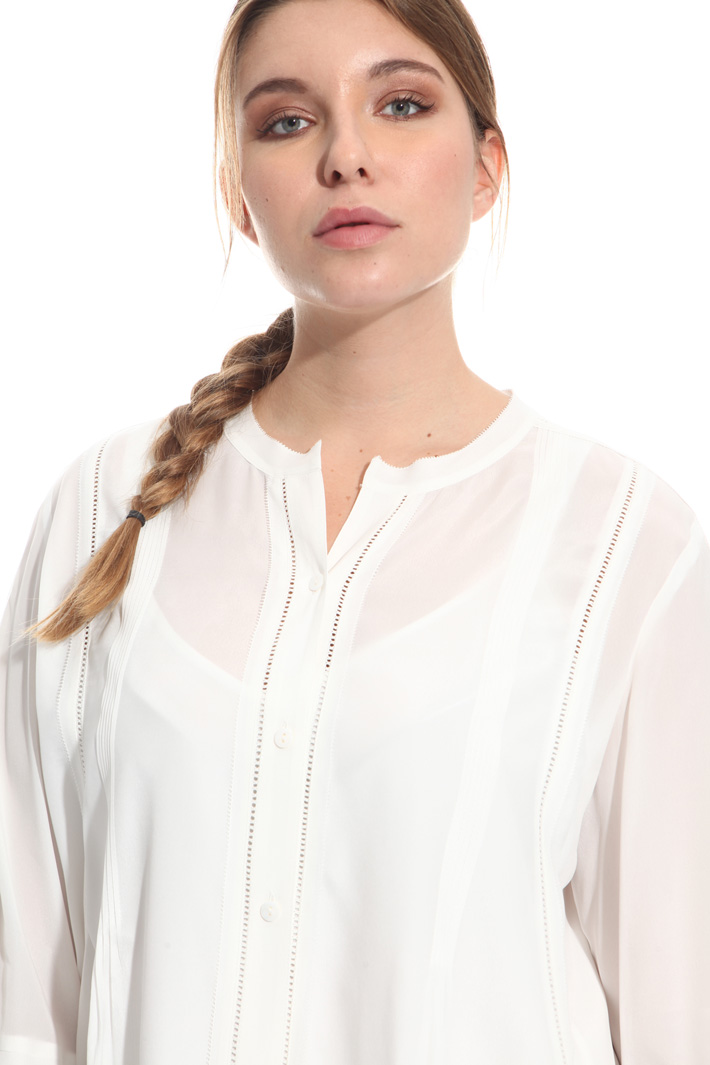 Camicia in sablé con ricami Fashion Market Camicia in sablé con ricami Fashion Market