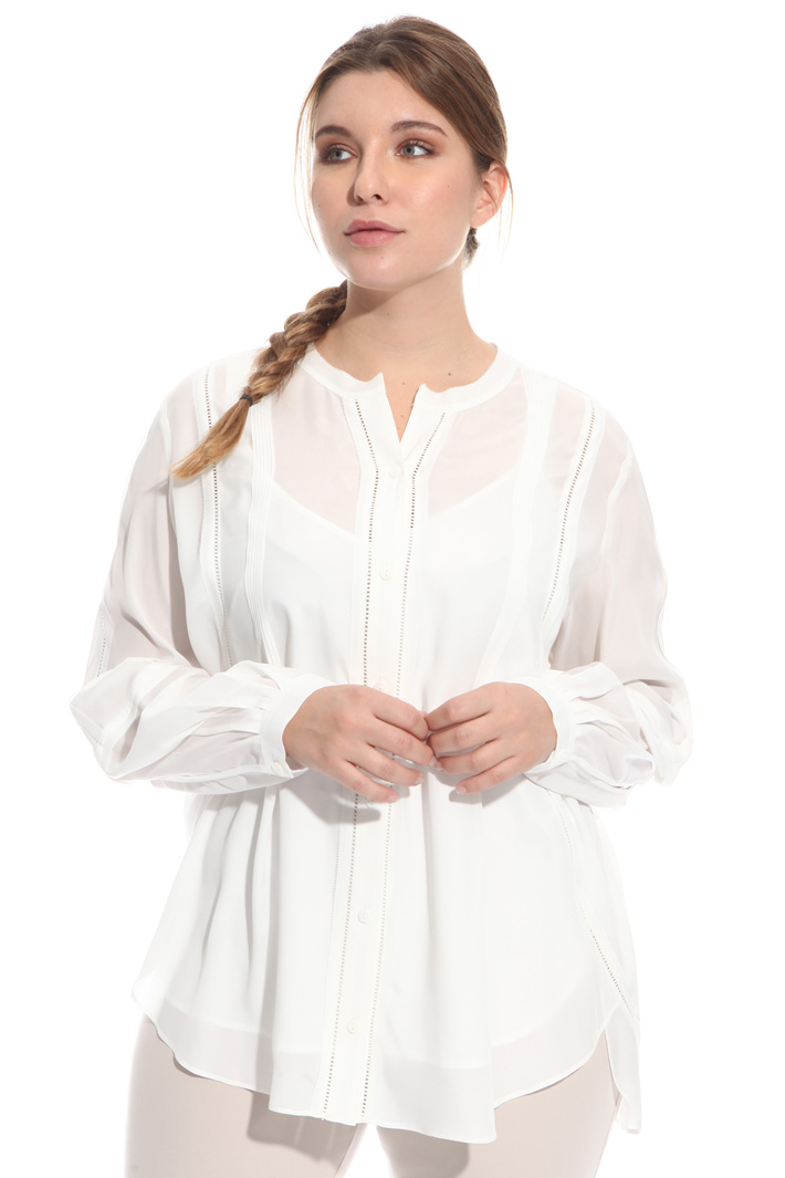 Camicia in sablé con ricami Fashion Market Camicia in sablé con ricami Fashion Market