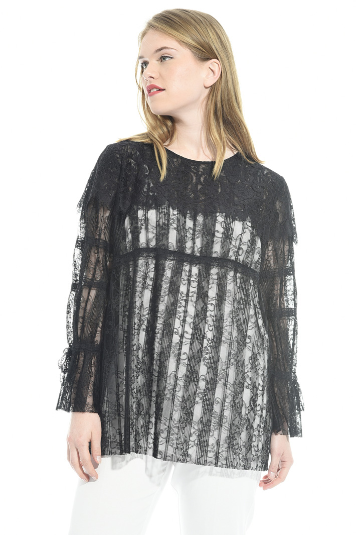 Blusa in pizzo plissé Fashion Market Blusa in pizzo plissé Fashion Market