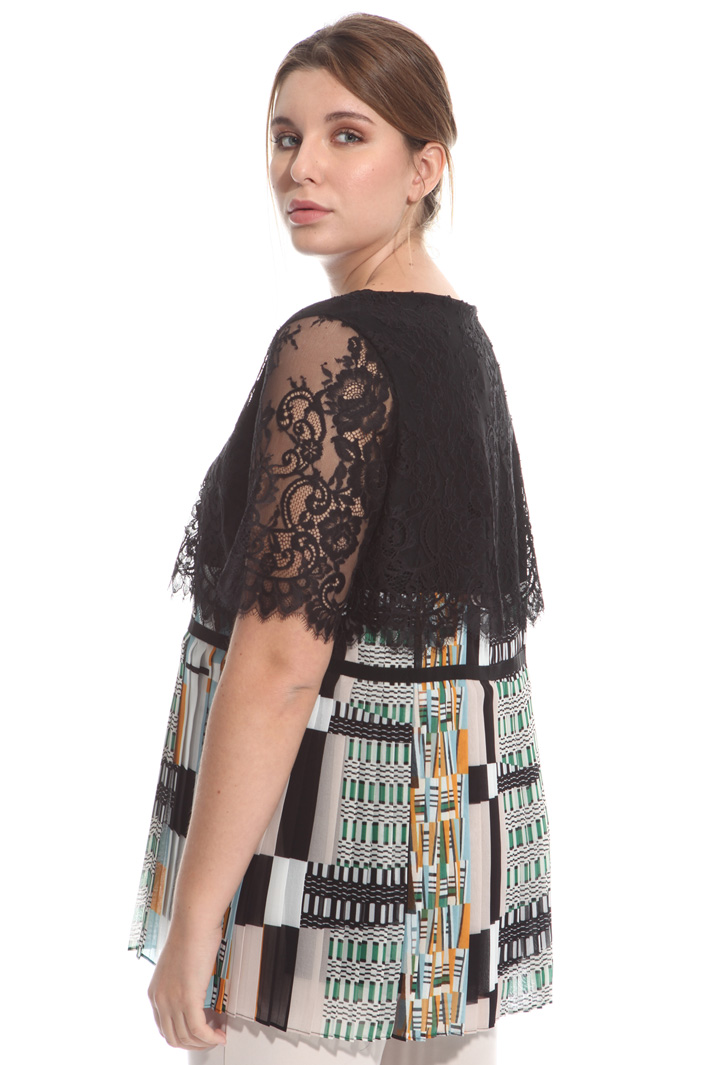 Top pizzo e georgette plissé Fashion Market Top pizzo e georgette plissé Fashion Market