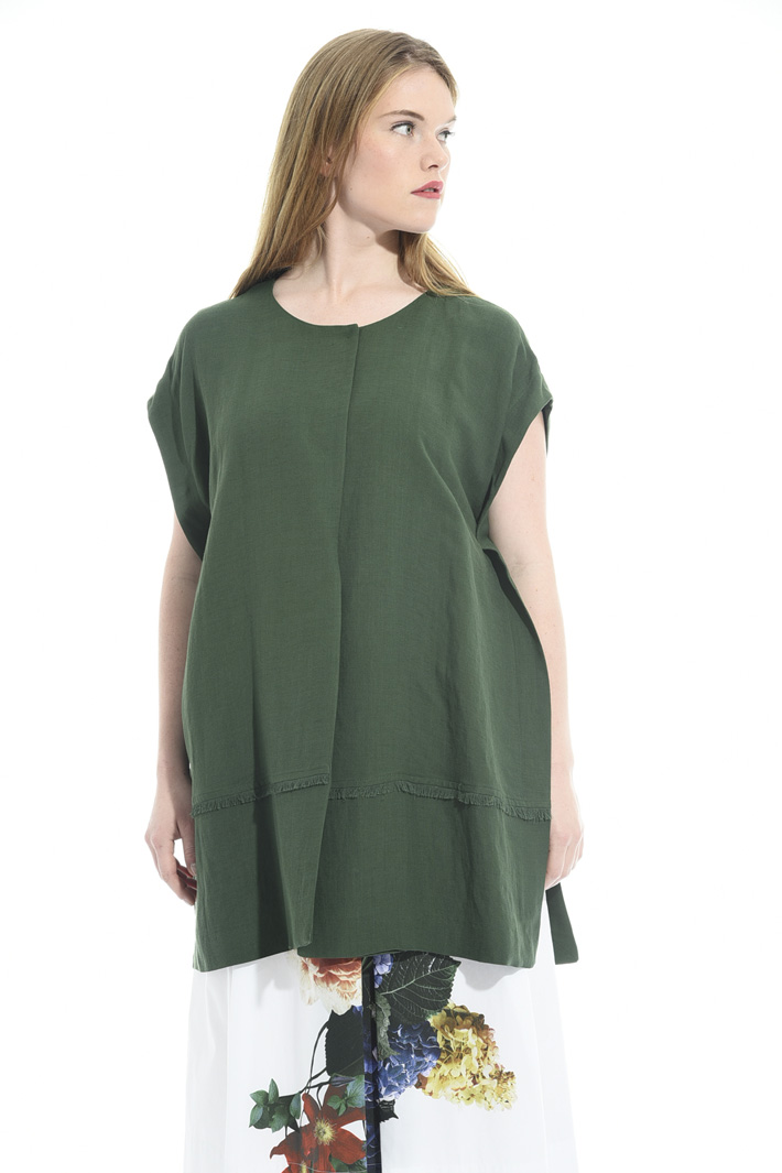 Casacca in lino con frangia Fashion Market Casacca in lino con frangia Fashion Market