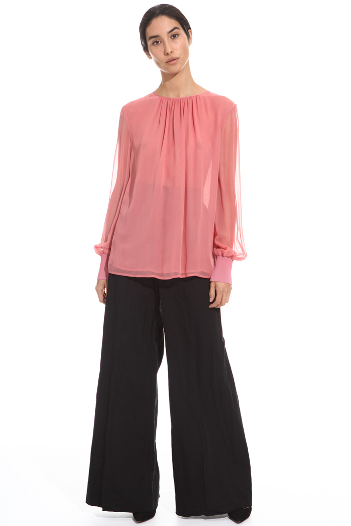 Blusa in gerogette di seta Fashion Market Blusa in gerogette di seta Fashion Market