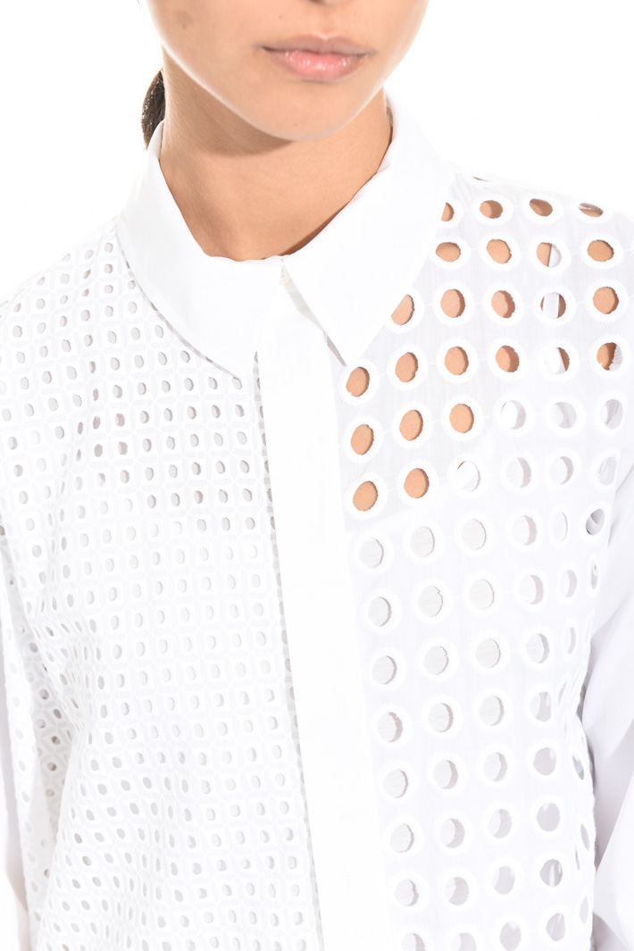 Camicia con pannelli sangallo Fashion Market Camicia con pannelli sangallo Fashion Market