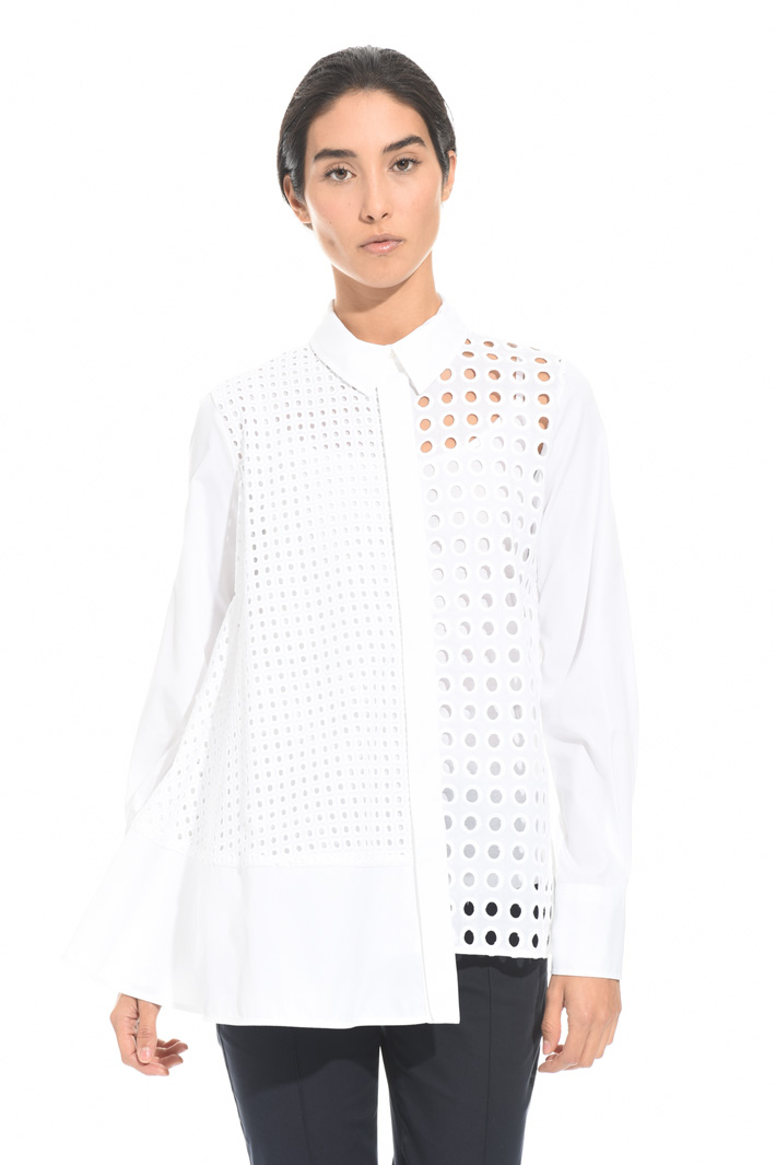 Camicia con pannelli sangallo Fashion Market Camicia con pannelli sangallo Fashion Market