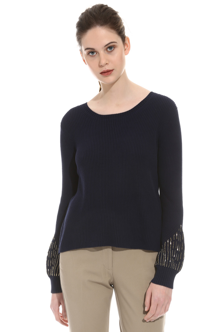 Maglia con maniche ricamate Fashion Market Maglia con maniche ricamate Fashion Market