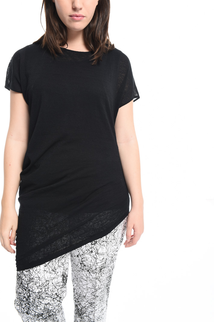 Maglia asimmetrica in lino Fashion Market Maglia asimmetrica in lino Fashion Market