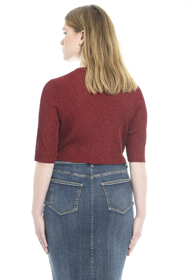 Top cropped in maglia lamé Fashion Market Top cropped in maglia lamé Fashion Market