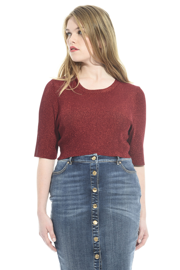 Top cropped in maglia lamé Fashion Market Top cropped in maglia lamé Fashion Market