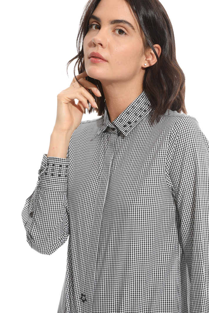 Camicia in popeline tinto filo Fashion Market Camicia in popeline tinto filo Fashion Market