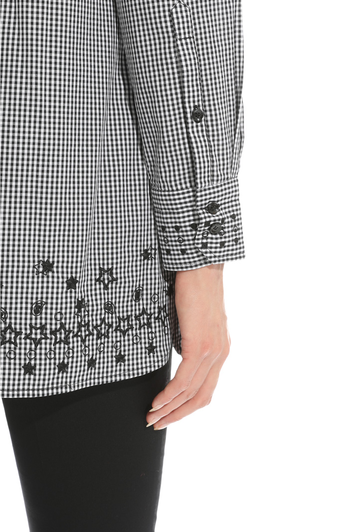 Camicia in popeline tinto filo Fashion Market Camicia in popeline tinto filo Fashion Market