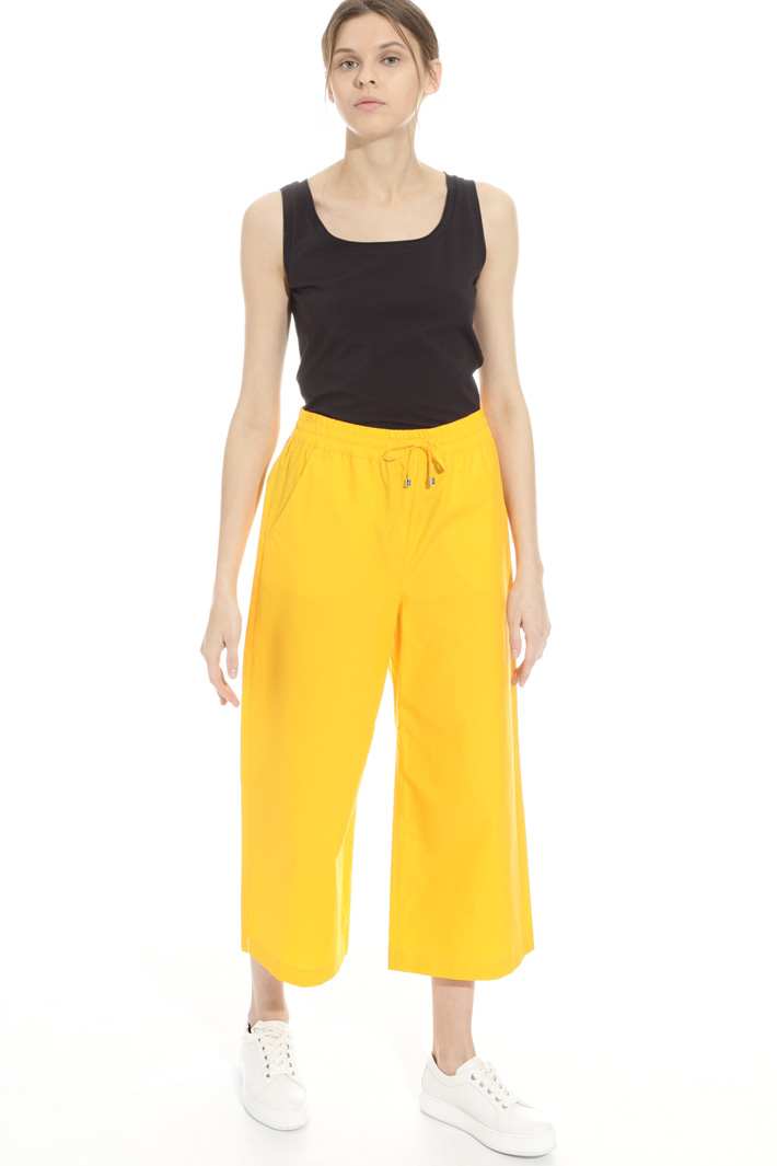 Pantalone cropped in popeline Fashion Market Pantalone cropped in popeline Fashion Market