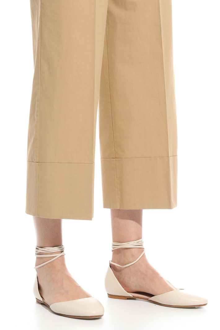 Pantalone cropped in popeline Fashion Market Pantalone cropped in popeline Fashion Market